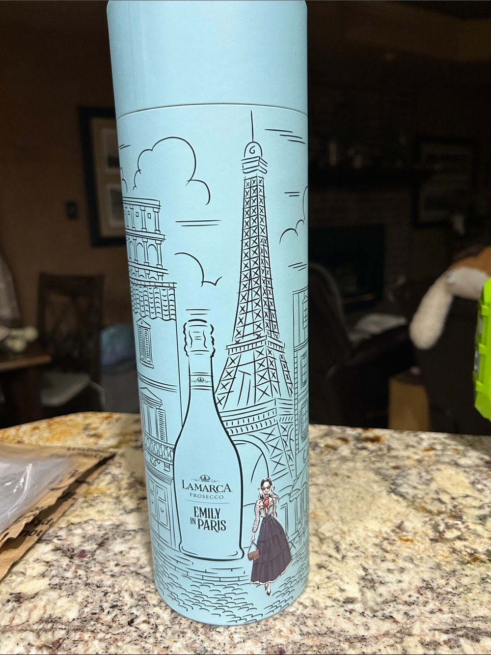 LaMarca Decorative empty Bottle Tube with Emily in Paris Illustration
